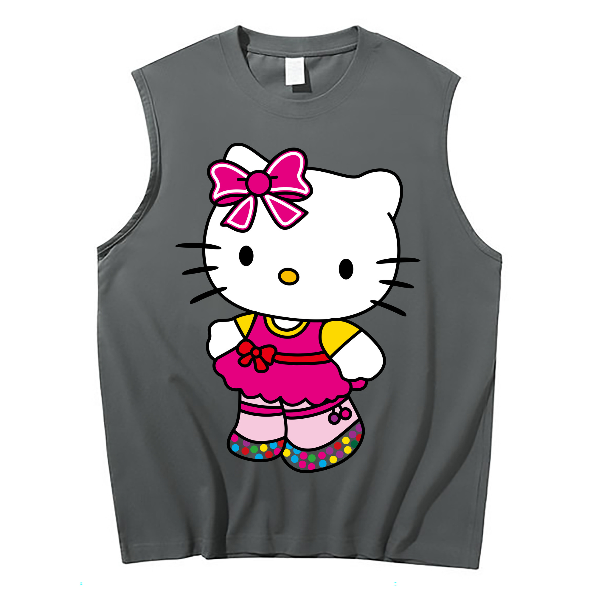 （画像用） Hello Kitty ハローキティ コットン100％タンクトップ（フロントプリント）